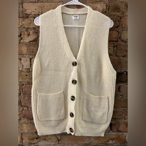 Cream Button Sweater Vest